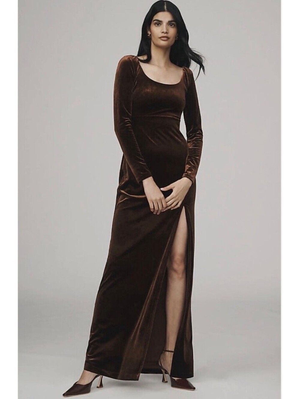 NWT BHLDN Bella Long-Sleeve Stretch Velvet Maxi Dress - Size S